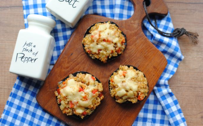 Pieczarki faszerowane kaszą jaglaną